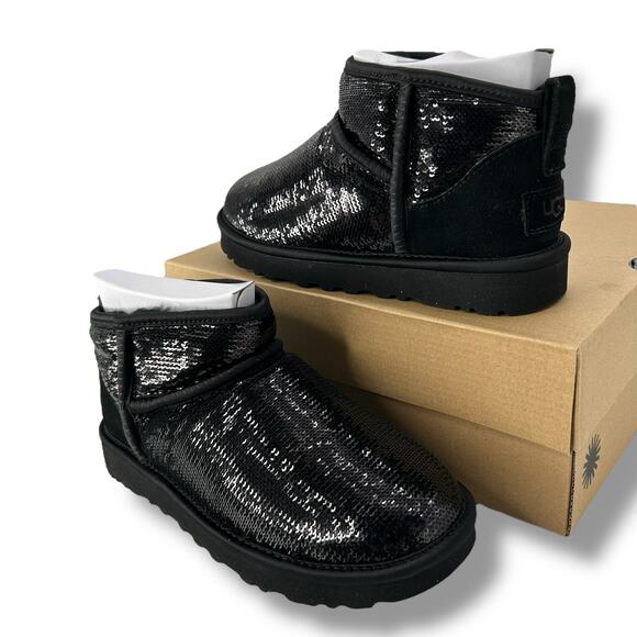 UGG Black Sequin Ankle Boots - Picture 3 of 11